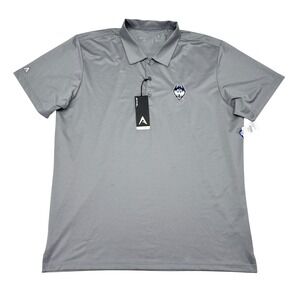 UCONN Huskies Polo Shirt Mens Size XL Gray Antigua Performance March Madness NEW